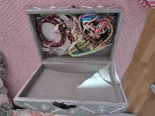 Caja joyero decorada plata y perlas