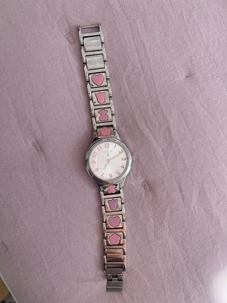 Reloj Tous Corazón y Oso Plata Rosa