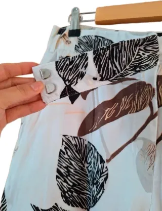 Pantalón Punto Roma Estampado Flores