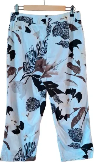 Pantalón Punto Roma Estampado Flores