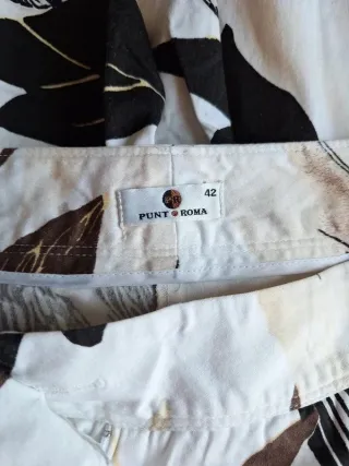 Pantalón Punto Roma Estampado Flores