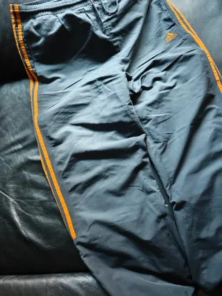 Pantalón chándal Adidas baggy Y2K gris naranja