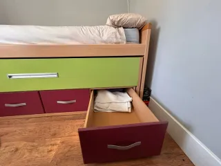 Cama nido con cajones y cama supletoria