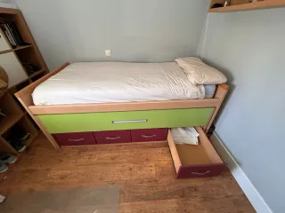 Cama nido con cajones y cama supletoria