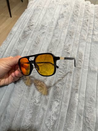 Gafas Vintage Montura Negra Lentes Amarillas