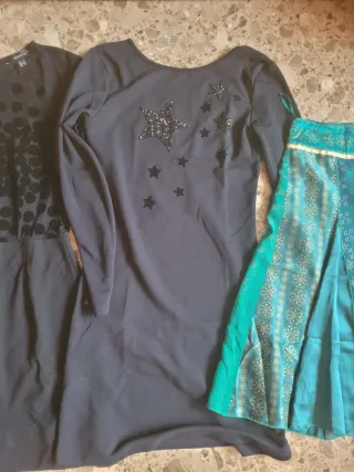Lote 5 vestidos y 1 falda. Mango y Custo. Talla S.