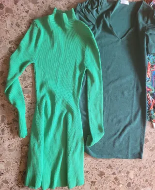 Lote 5 vestidos y 1 falda. Mango y Custo. Talla S.