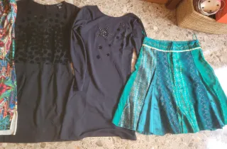 Lote 5 vestidos y 1 falda. Mango y Custo. Talla S.