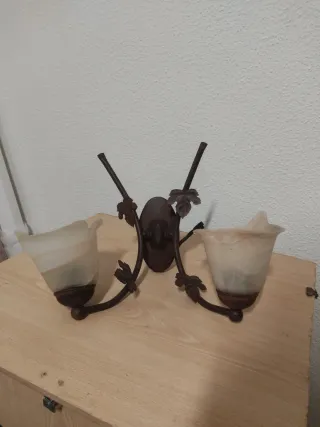 Aplique de pared doble metal y cristal