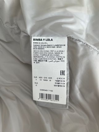 Abrigo plumífero Bimba y Lola amarillo