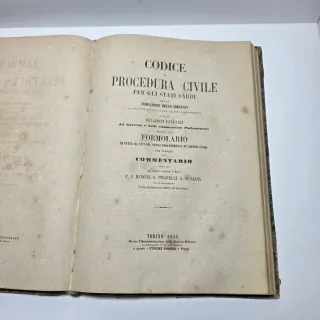 Libro Codice Procedura Civile Stati Sardi 1854