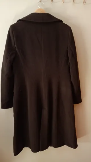 Abrigo lana ZARA BASIC marrón