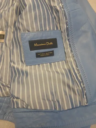 Chaqueta  piel Massimo Dutti Azul Talla XL Mujer
