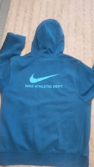 Sudadera Nike Azul con Logo y Estampado