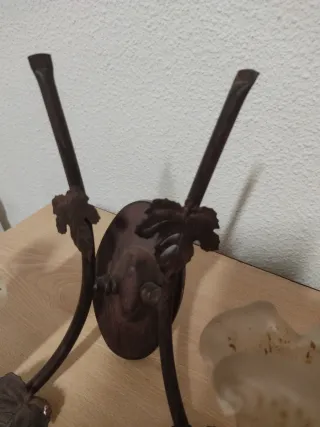 Aplique de pared metal y cristal