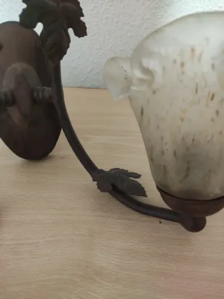 Aplique de pared metal y cristal