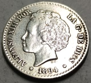 Moneda Plata 50 Cent. 1894*94 Alfonso XIII
