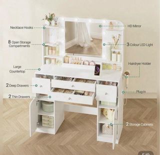 Tocador/Escritorio con Espejo y Luces LED