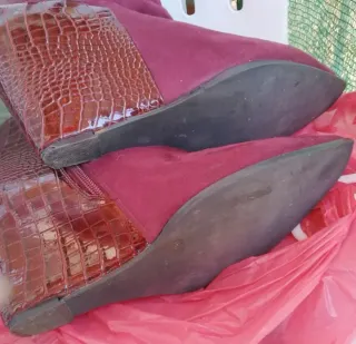 Botines cuña granates Talla 40