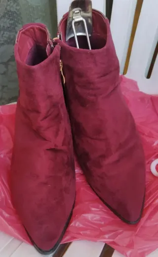 Botines cuña granates Talla 40