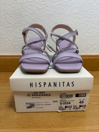 Sandalias Hispanitas Lavanda Talla 40 Brillos