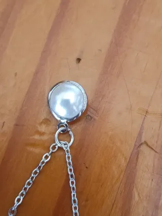 Pulsera Doble Mujer Perlas color plata