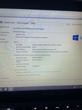 Portátil Toshiba 120GB SSD