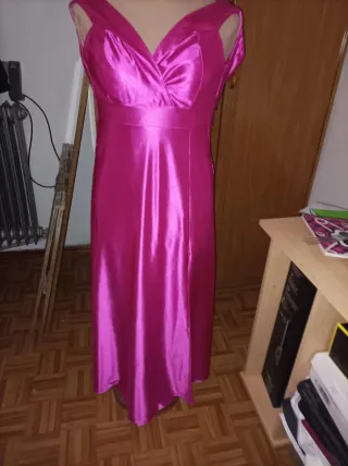 Vestido largo rosa fucsia para eventos/ graduacion
