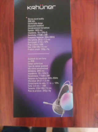 Auriculares Gaming Krhuner RGB