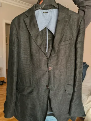 Americana de lino negra