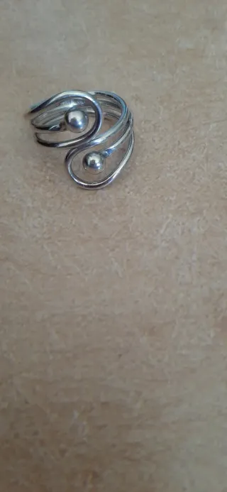 Anillo Plata Doble Espiral Talla 18