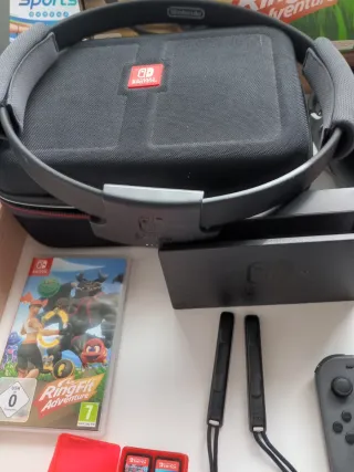 Nintendo Switch+  Accesorios+Cascos+Aro