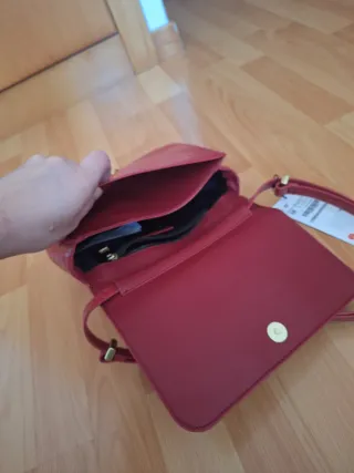 Bolso Zara Rojo Cocodrilo Dorado