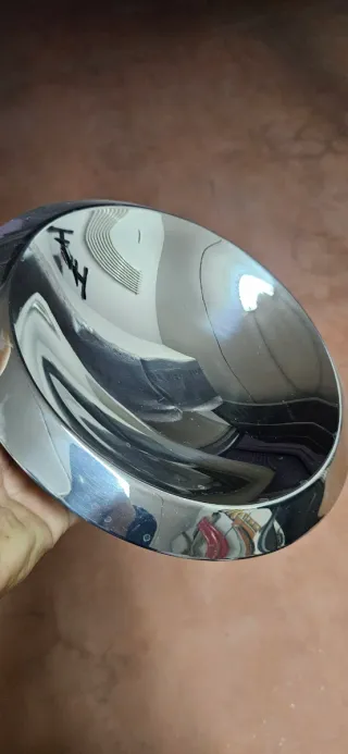 Piatto da portata argento e bianco