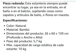 Estantería Bambú 5 Niveles