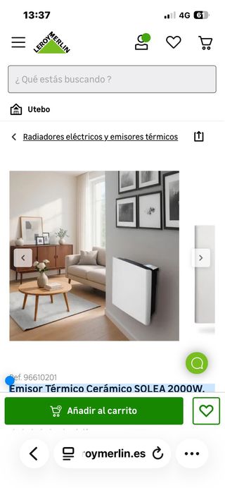 Emisor Térmico Cerámico SOLEA 2000W (en la caja)