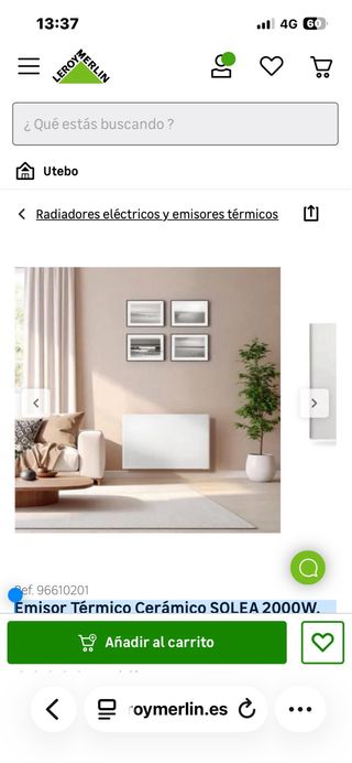 Emisor Térmico Cerámico SOLEA 2000W (en la caja)