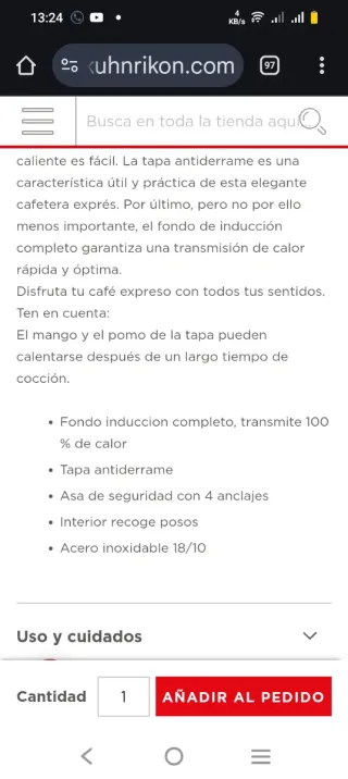 Cafetera Italiana RIKON