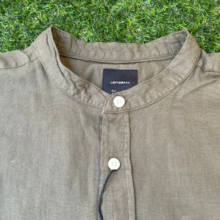 Camisa Leftisman manga corta cuello mao verde