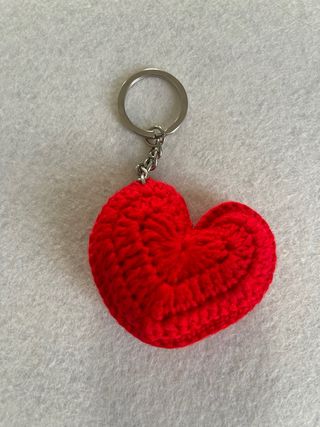 Llavero Corazón Rojo Tejido