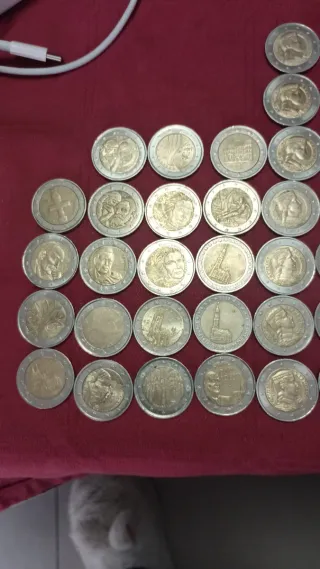 Lote monedas 2 euros y 1 euro