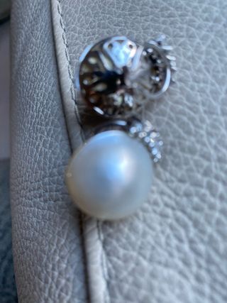 Pendientes oro blanco y brillantes