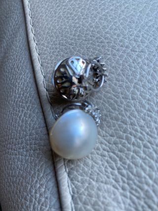 Pendientes oro blanco y brillantes