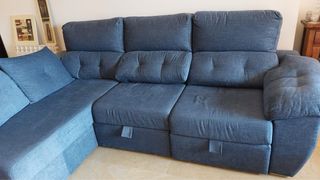 Sofá modular azul de tela