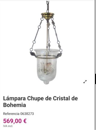 Dos Lámparas chupe antiguas Cristal de Bohemia