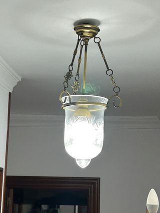 Dos Lámparas chupe antiguas Cristal de Bohemia