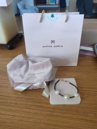 Pulsera Marina García Perlas y Cuentas Negras