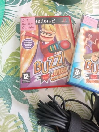 Lote Buzz PS2: Pulsadores + 3 Juegos Pal ESP ofici