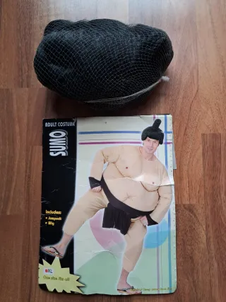 Disfraz Sumo Talla Única (XL) Beige y Negro