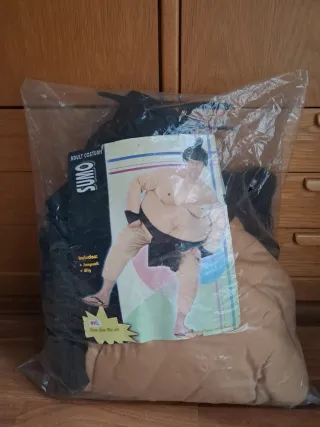 Disfraz Sumo Talla Única (XL) Beige y Negro